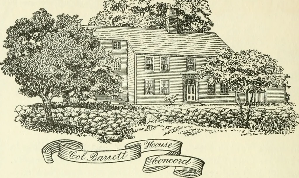 An illustration from The colonial book of the Towle Mfg. Co. Which is intended to delineate and describe some quaint and historic places in Newburyport and vicinity and show the origin and beauty of the colonial pattern of silverware, 1898, leaf 17