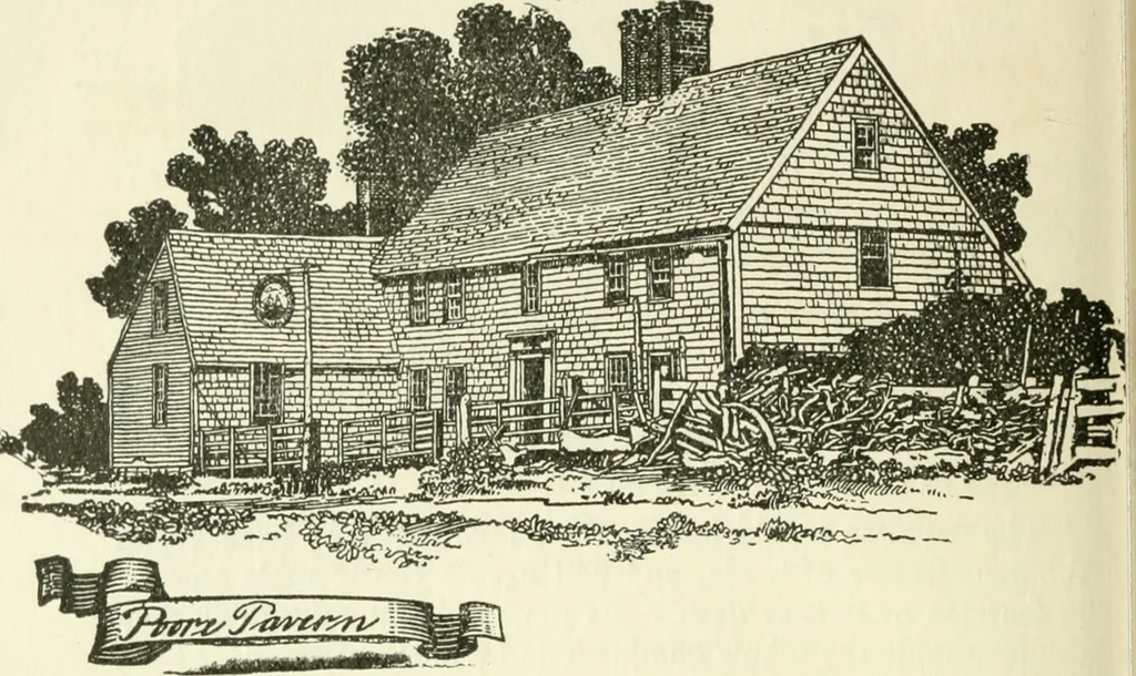 An illustration from The colonial book of the Towle Mfg. Co. Which is intended to delineate and describe some quaint and historic places in Newburyport and vicinity and show the origin and beauty of the colonial pattern of silverware, 1898, leaf 23