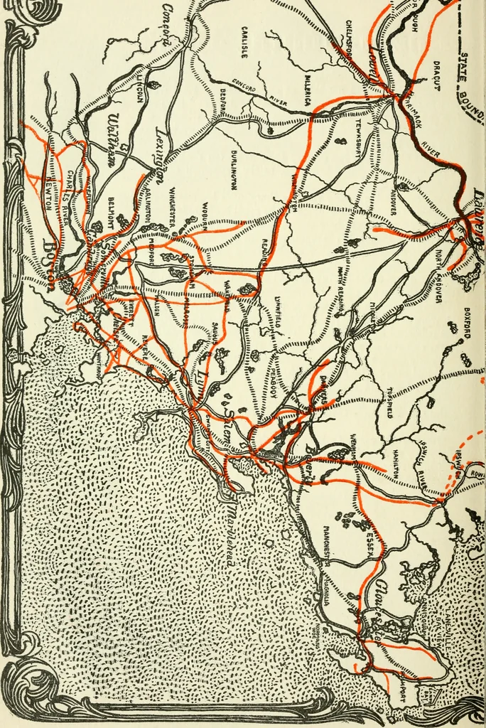 An illustration from The colonial book of the Towle Mfg. Co. Which is intended to delineate and describe some quaint and historic places in Newburyport and vicinity and show the origin and beauty of the colonial pattern of silverware, 1898, leaf 25