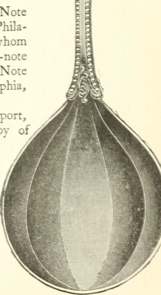 An illustration from The colonial book of the Towle Mfg. Co. Which is intended to delineate and describe some quaint and historic places in Newburyport and vicinity and show the origin and beauty of the colonial pattern of silverware, 1898, leaf 28