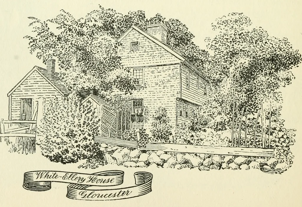 An illustration from The colonial book of the Towle Mfg. Co. Which is intended to delineate and describe some quaint and historic places in Newburyport and vicinity and show the origin and beauty of the colonial pattern of silverware, 1898, leaf 31