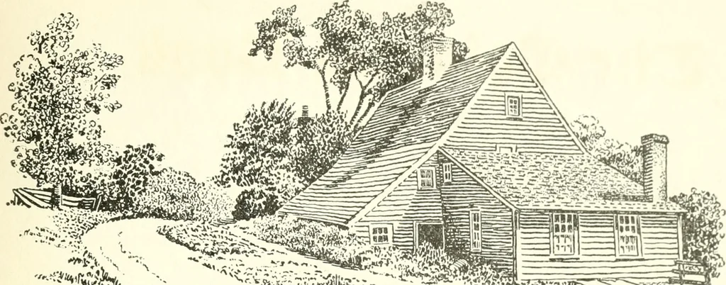 An illustration from The colonial book of the Towle Mfg. Co. Which is intended to delineate and describe some quaint and historic places in Newburyport and vicinity and show the origin and beauty of the colonial pattern of silverware, 1898, leaf 32