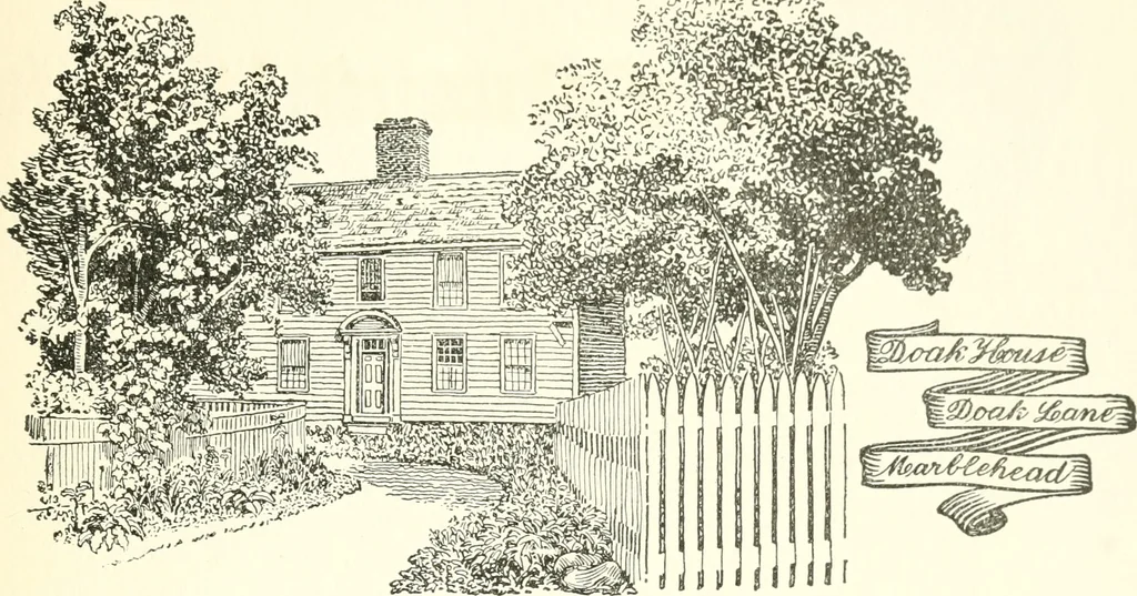 An illustration from The colonial book of the Towle Mfg. Co. Which is intended to delineate and describe some quaint and historic places in Newburyport and vicinity and show the origin and beauty of the colonial pattern of silverware, 1898, leaf 34