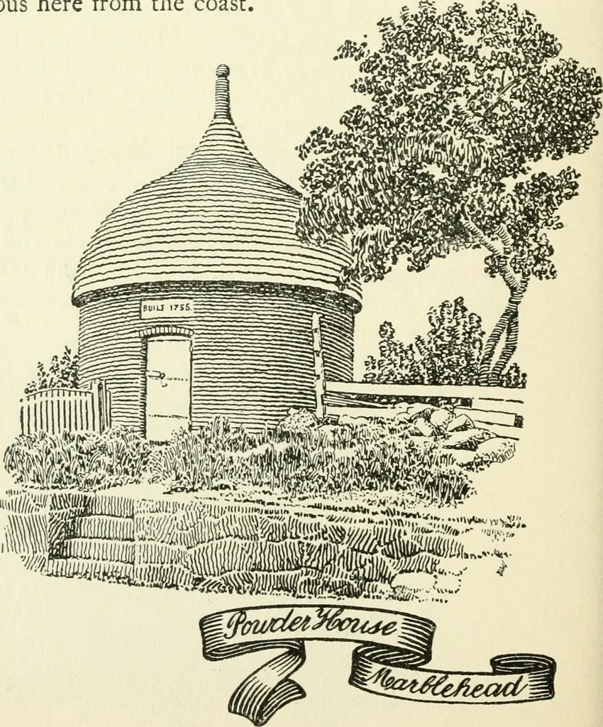 An illustration from The colonial book of the Towle Mfg. Co. Which is intended to delineate and describe some quaint and historic places in Newburyport and vicinity and show the origin and beauty of the colonial pattern of silverware, 1898, leaf 35