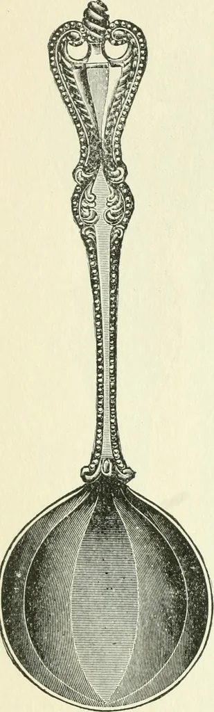 An illustration from The colonial book of the Towle Mfg. Co. Which is intended to delineate and describe some quaint and historic places in Newburyport and vicinity and show the origin and beauty of the colonial pattern of silverware, 1898, leaf 37