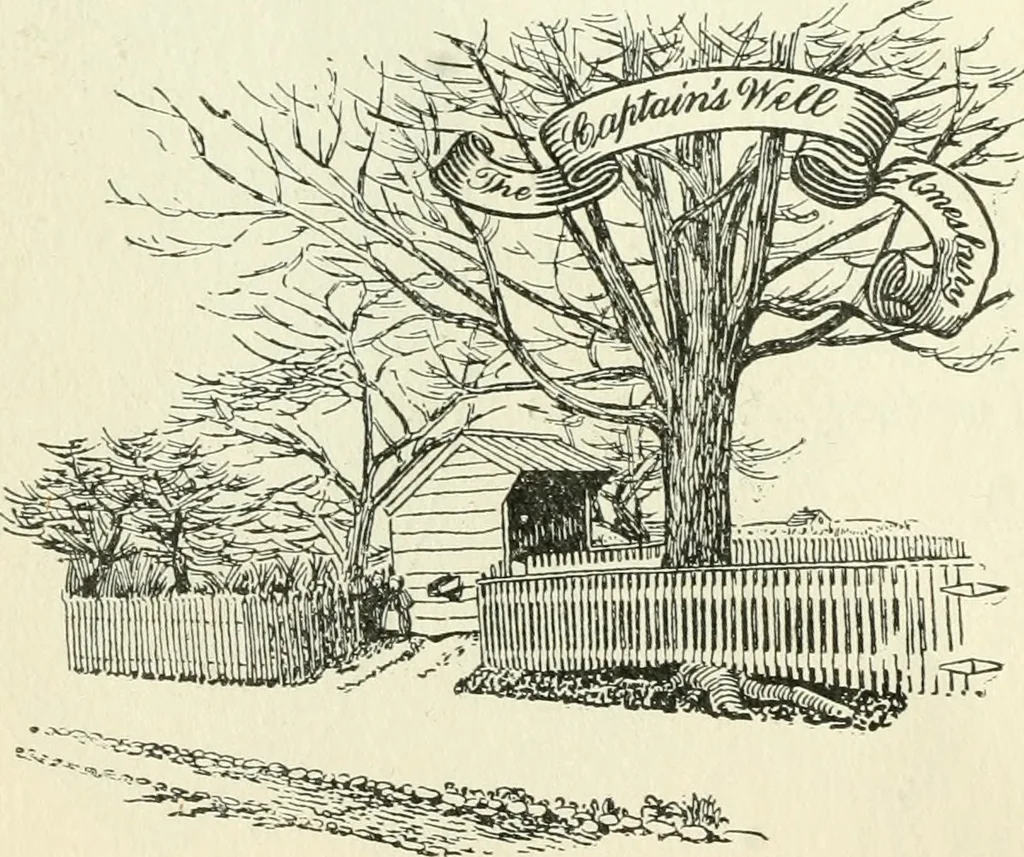 An illustration from The colonial book of the Towle Mfg. Co. Which is intended to delineate and describe some quaint and historic places in Newburyport and vicinity and show the origin and beauty of the colonial pattern of silverware, 1898, leaf 37