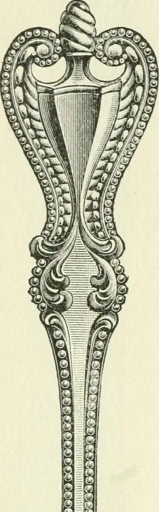 An illustration from The colonial book of the Towle Mfg. Co. Which is intended to delineate and describe some quaint and historic places in Newburyport and vicinity and show the origin and beauty of the colonial pattern of silverware, 1898, leaf 39