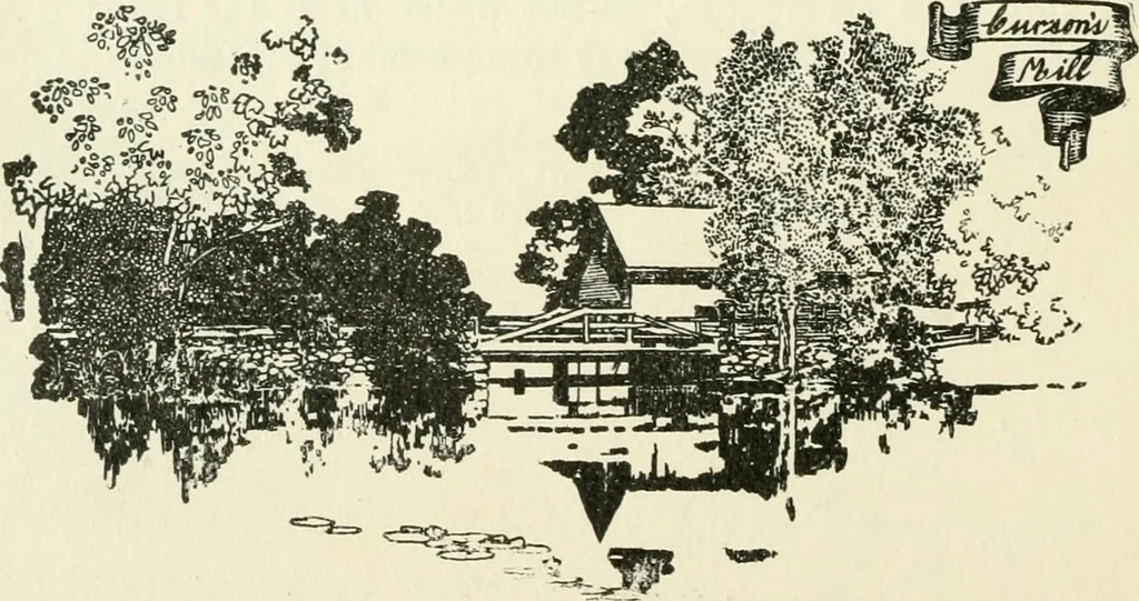An illustration from The colonial book of the Towle Mfg. Co. Which is intended to delineate and describe some quaint and historic places in Newburyport and vicinity and show the origin and beauty of the colonial pattern of silverware, 1898, leaf 39