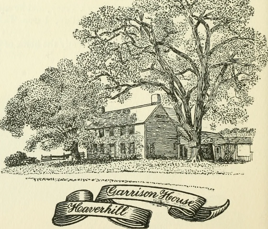 An illustration from The colonial book of the Towle Mfg. Co. Which is intended to delineate and describe some quaint and historic places in Newburyport and vicinity and show the origin and beauty of the colonial pattern of silverware, 1898, leaf 43