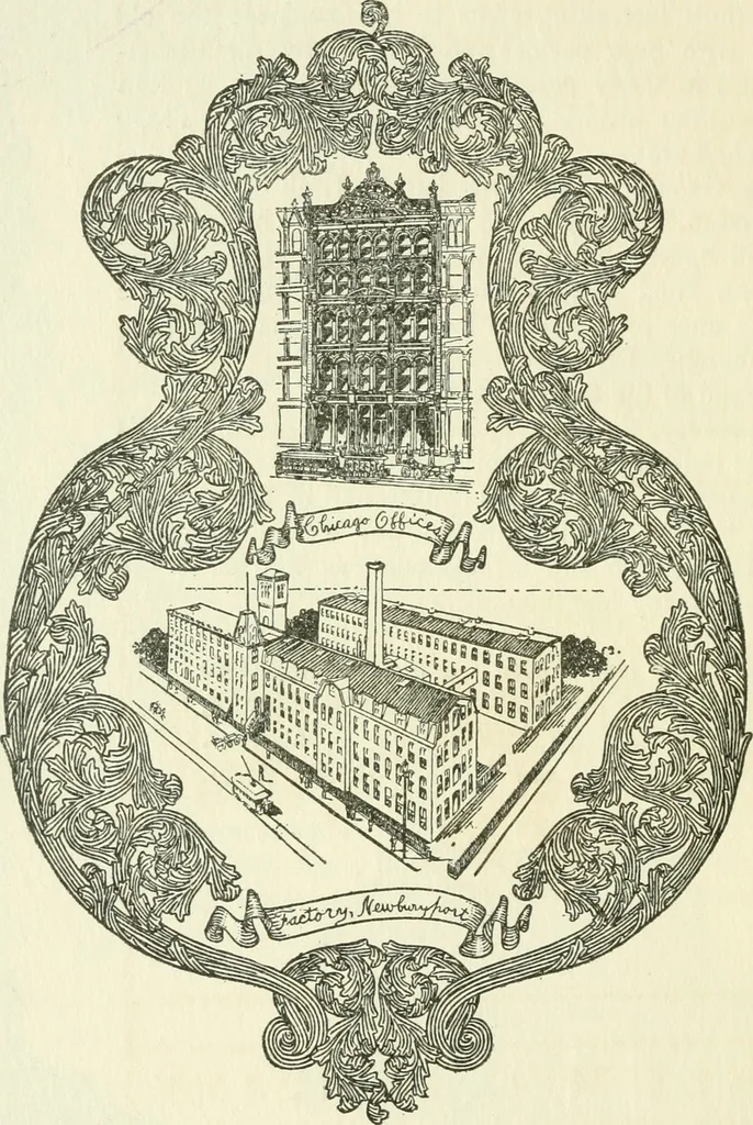 An illustration from The colonial book of the Towle Mfg. Co. Which is intended to delineate and describe some quaint and historic places in Newburyport and vicinity and show the origin and beauty of the colonial pattern of silverware, 1898, leaf 45