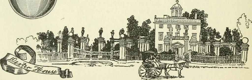 An illustration from The colonial book of the Towle Mfg. Co. Which is intended to delineate and describe some quaint and historic places in Newburyport and vicinity and show the origin and beauty of the colonial pattern of silverware, 1898, leaf 9