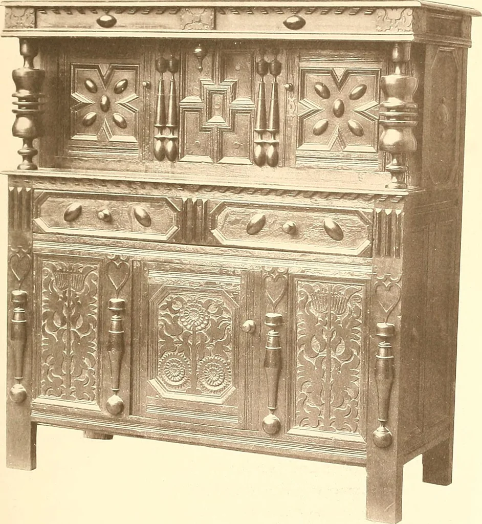 An illustration from The colonial furniture of New England : A study of the domestic furniture in use in the seventeenth and eighteenth centuries, 1892, leaf 112