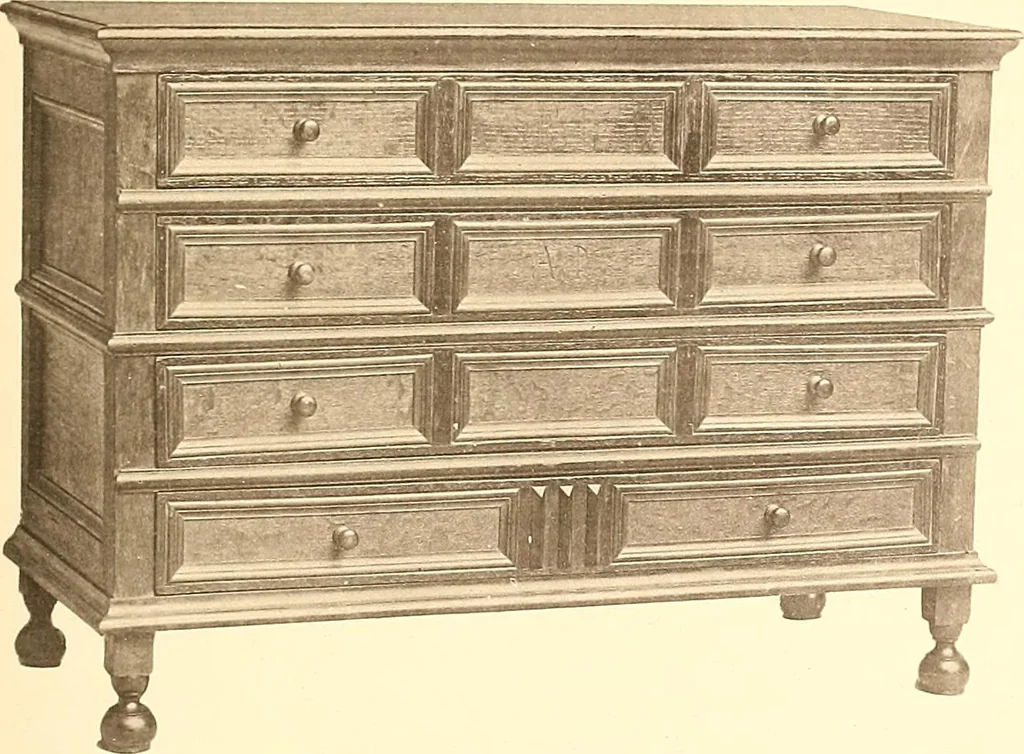 An illustration from The colonial furniture of New England : A study of the domestic furniture in use in the seventeenth and eighteenth centuries, 1892, leaf 142