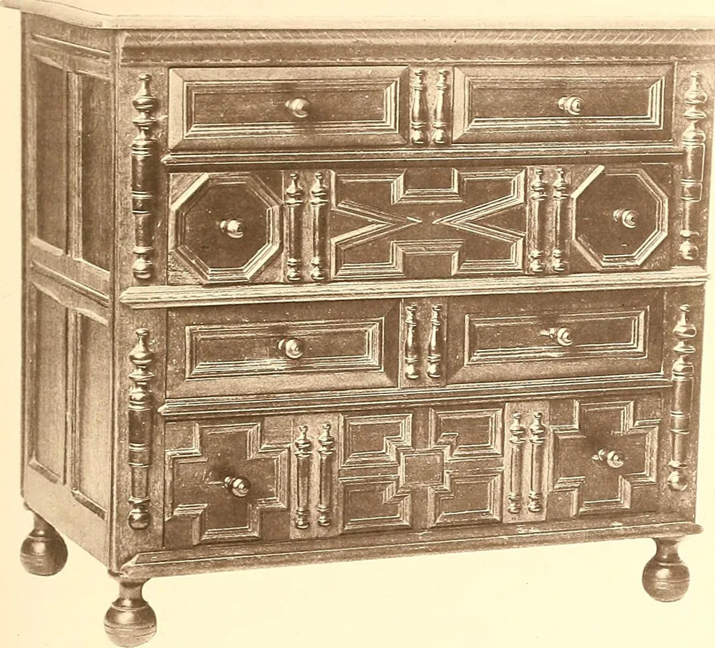 An illustration from The colonial furniture of New England : A study of the domestic furniture in use in the seventeenth and eighteenth centuries, 1892, leaf 146