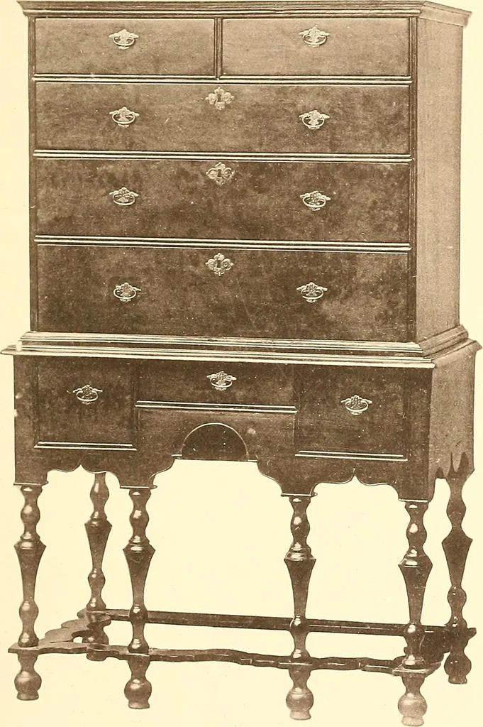 An illustration from The colonial furniture of New England : A study of the domestic furniture in use in the seventeenth and eighteenth centuries, 1892, leaf 152