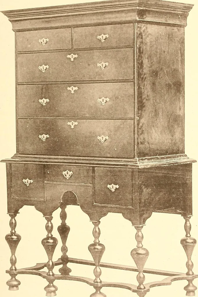 An illustration from The colonial furniture of New England : A study of the domestic furniture in use in the seventeenth and eighteenth centuries, 1892, leaf 156