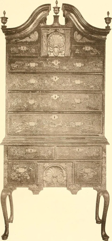 An illustration from The colonial furniture of New England : A study of the domestic furniture in use in the seventeenth and eighteenth centuries, 1892, leaf 182