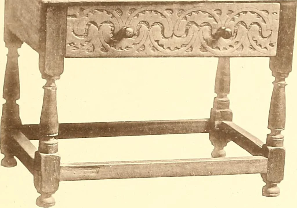 An illustration from The colonial furniture of New England : A study of the domestic furniture in use in the seventeenth and eighteenth centuries, 1892, leaf 208