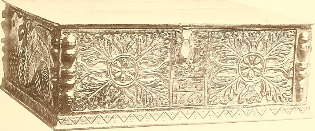 An illustration from The colonial furniture of New England : A study of the domestic furniture in use in the seventeenth and eighteenth centuries, 1892, leaf 208