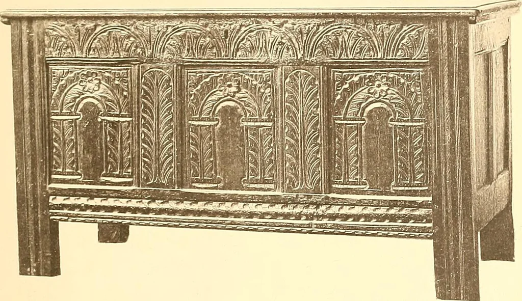 An illustration from The colonial furniture of New England : A study of the domestic furniture in use in the seventeenth and eighteenth centuries, 1892, leaf 22