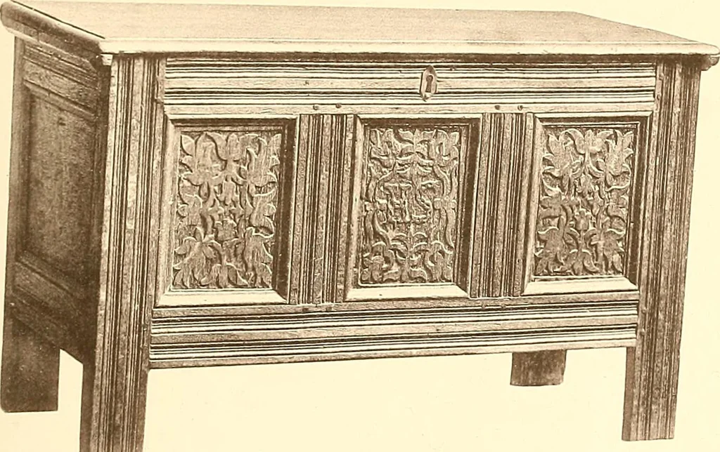 An illustration from The colonial furniture of New England : A study of the domestic furniture in use in the seventeenth and eighteenth centuries, 1892, leaf 32
