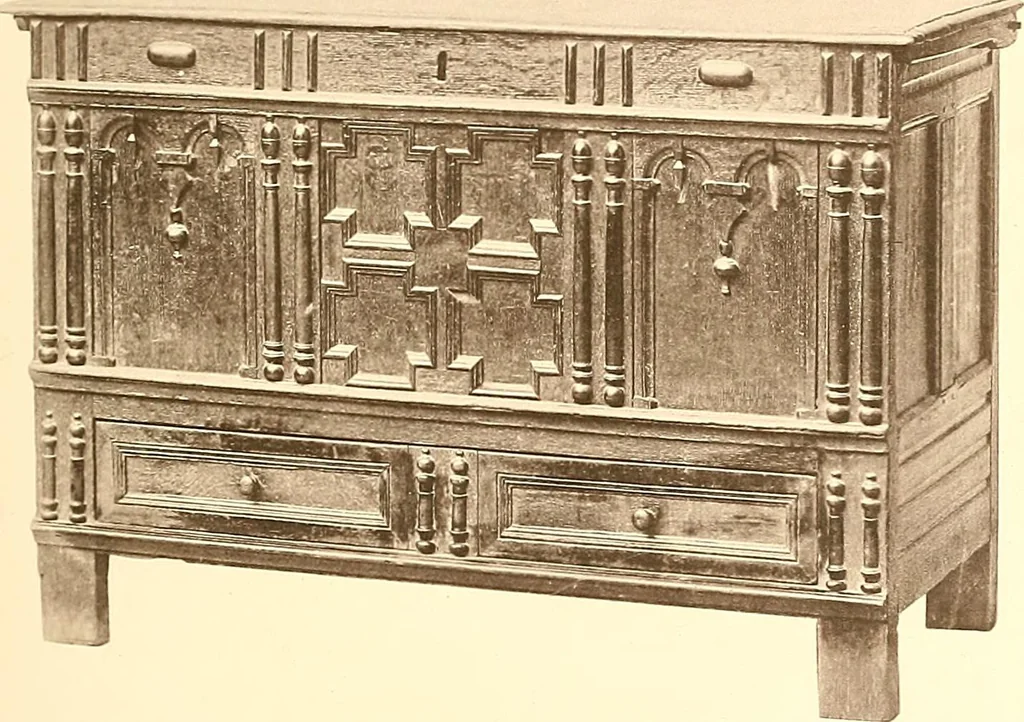 An illustration from The colonial furniture of New England : A study of the domestic furniture in use in the seventeenth and eighteenth centuries, 1892, leaf 38