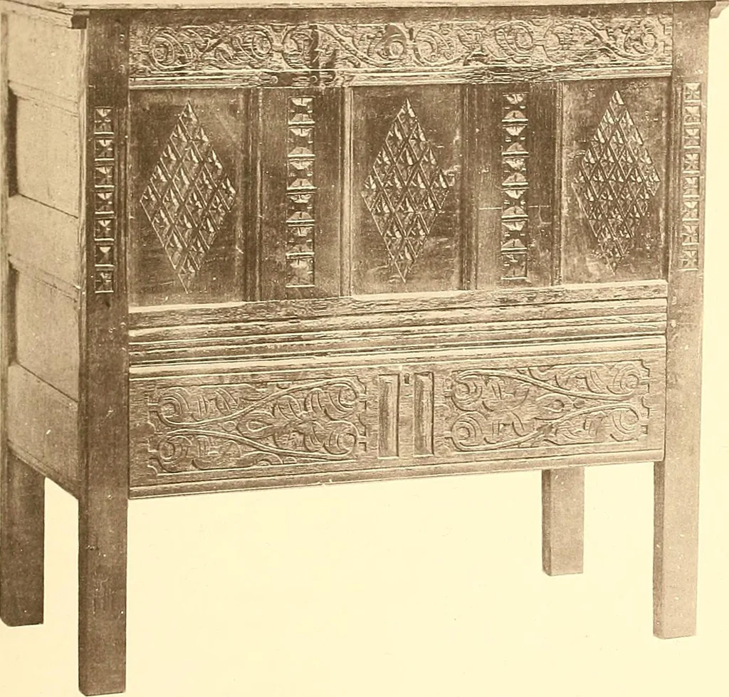 An illustration from The colonial furniture of New England : A study of the domestic furniture in use in the seventeenth and eighteenth centuries, 1892, leaf 48