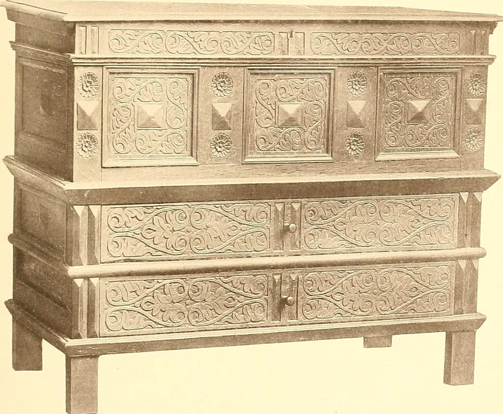 An illustration from The colonial furniture of New England : A study of the domestic furniture in use in the seventeenth and eighteenth centuries, 1892, leaf 58