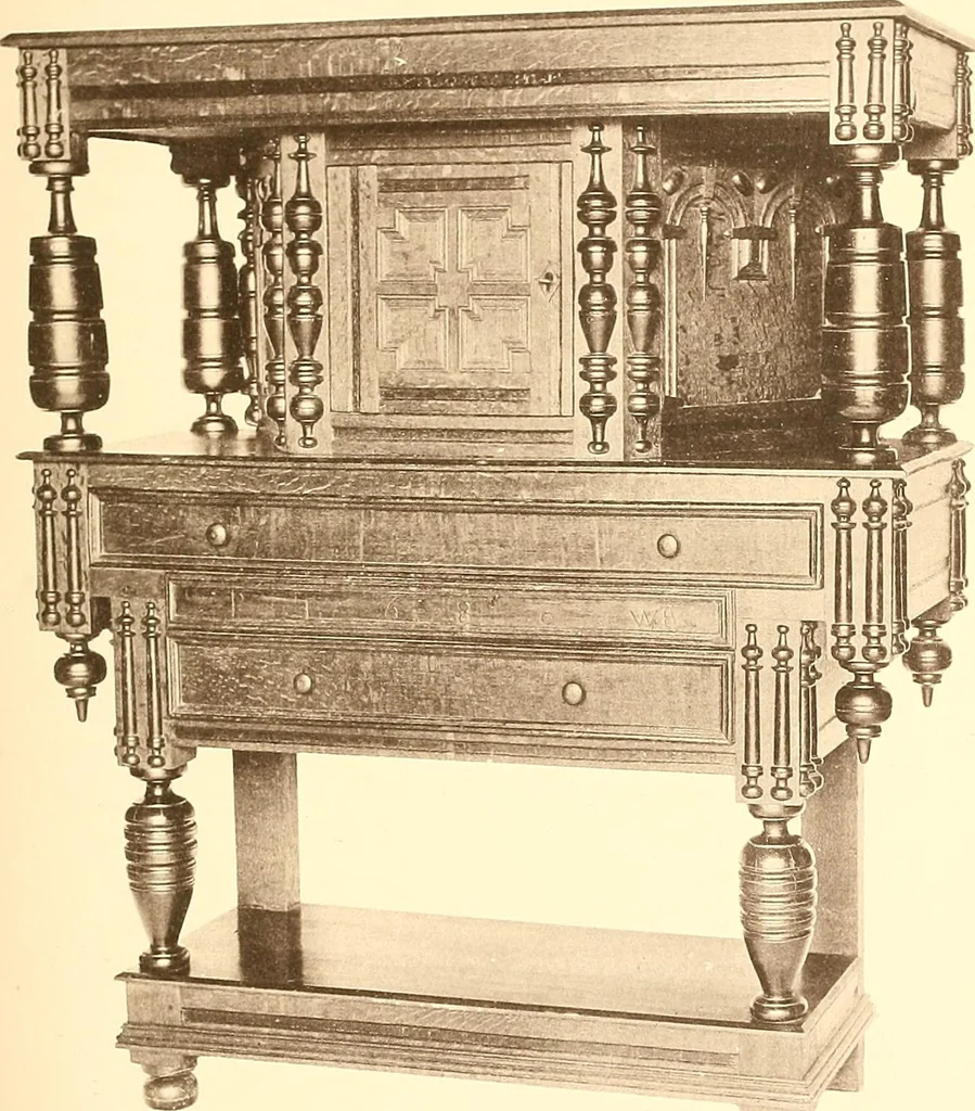 An illustration from The colonial furniture of New England : A study of the domestic furniture in use in the seventeenth and eighteenth centuries, 1892, leaf 96