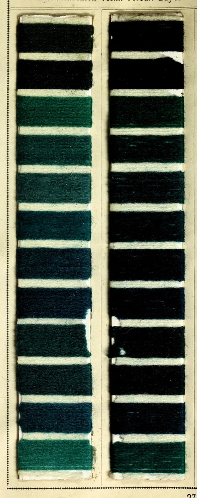 An illustration from Colorants acides et basiques sur filés de laine. I, 1890, leaf 31