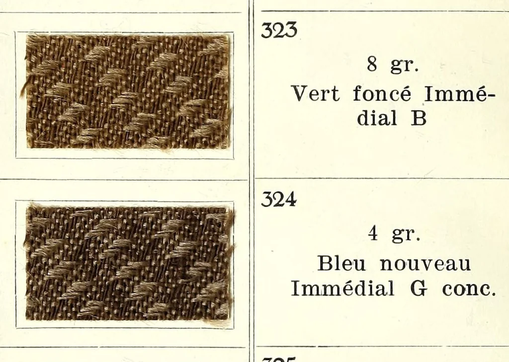 An illustration from Colorants pour la teinture des mi-laine, 1930, leaf 52