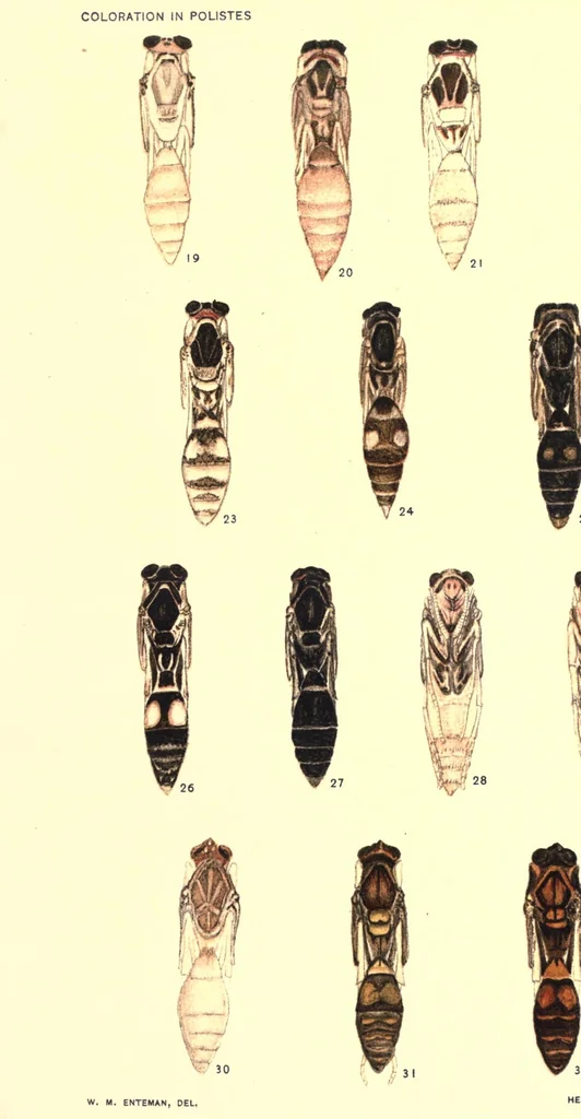 An illustration from Coloration in polistes, 1904, leaf 23