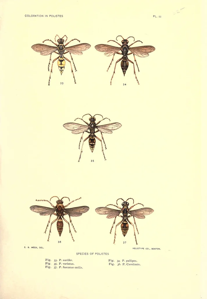 An illustration from Coloration in polistes, 1904, leaf 41