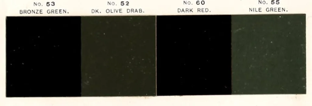 An illustration from Color card : February 1894, H.W. Johns M'f'g Co., manufacturers of the standard paints for structural purposes, roof paints, wood stains, varnishes, etc., 1894, leaf 5