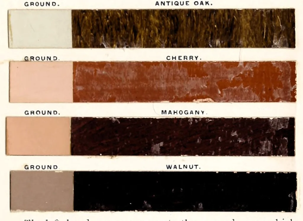 An illustration from Color card : February 1894, H.W. Johns M'f'g Co., manufacturers of the standard paints for structural purposes, roof paints, wood stains, varnishes, etc., 1894, leaf 9