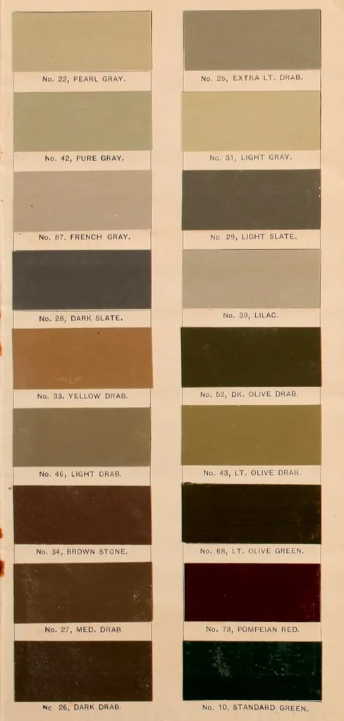 An illustration from Color card : H.W. Johns’ liquid paints : roof paints and floor paints / H.W. Johns’ M’f’g. Co., 1898, leaf 7
