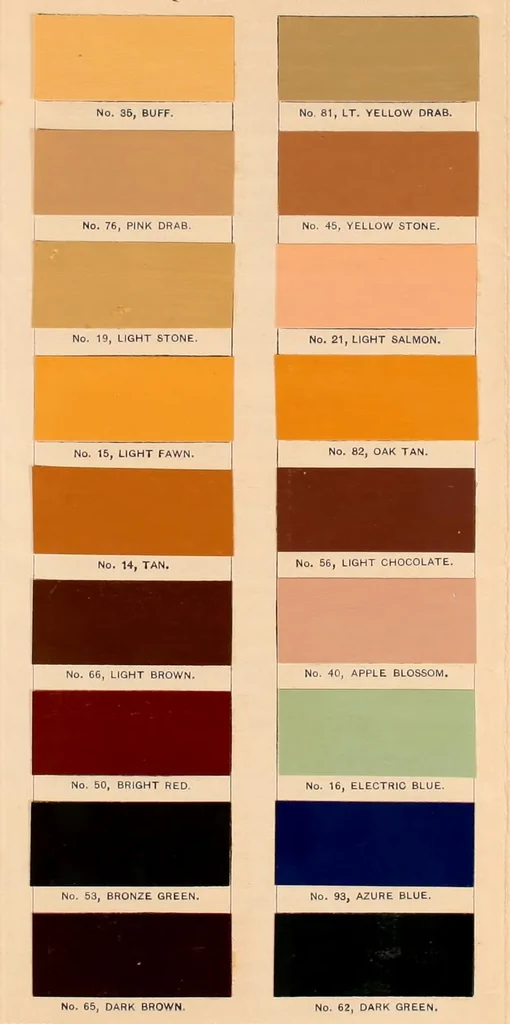 An illustration from Color card : H.W. Johns’ liquid paints : roof paints and floor paints / H.W. Johns’ M’f’g. Co., 1898, leaf 7