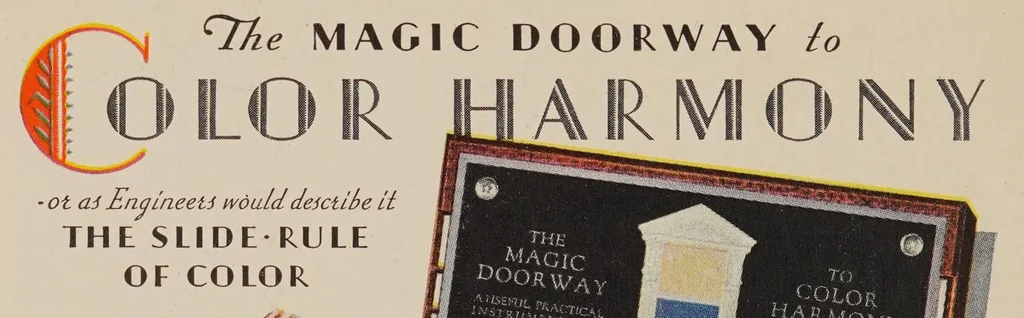 An illustration from Color harmony in the home : an invaluable reference book on the uses of color : with a description of the magic doorway, 1928, leaf 24