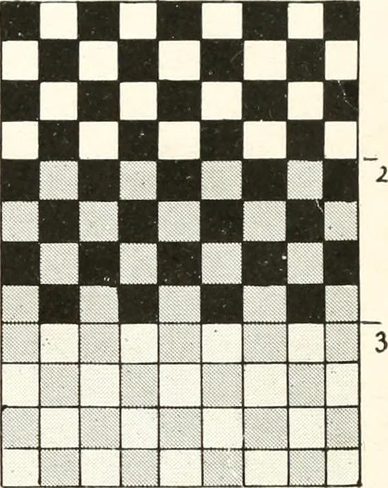 An illustration from Color in everyday life; a manual for lay students, artisaus and artists; the principles of color combination and color arrangement, and their applications in dress, home, business, the theatre and community play, 1918, leaf 102