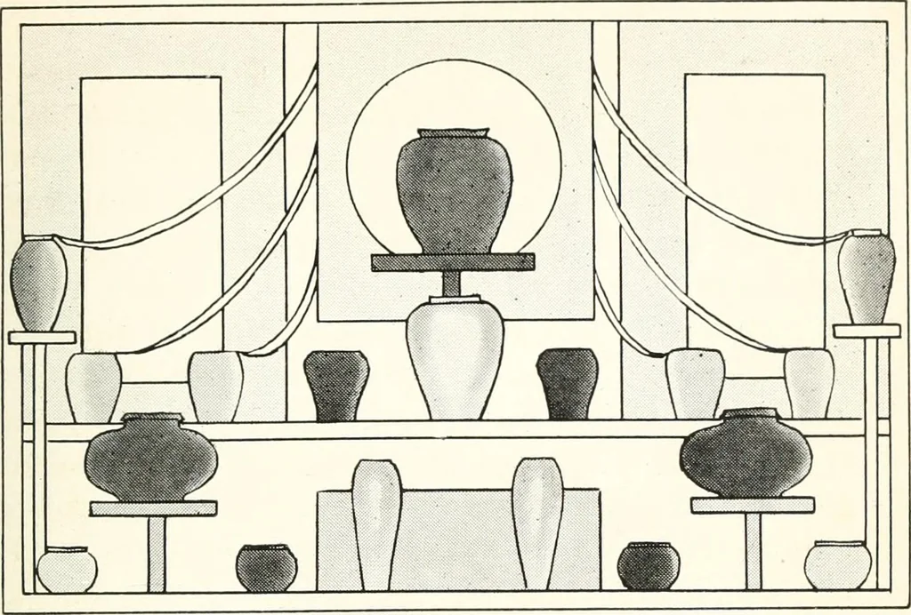 An illustration from Color in everyday life; a manual for lay students, artisaus and artists; the principles of color combination and color arrangement, and their applications in dress, home, business, the theatre and community play, 1918, leaf 118