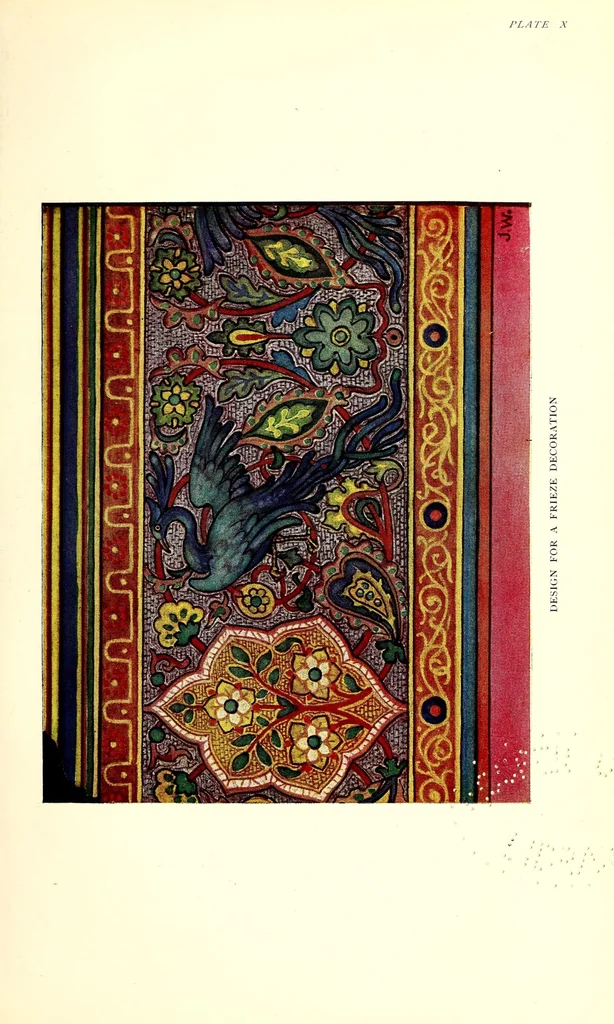 An illustration from Colour decoration of architecture, treating on colour and decoration of the interiors and exteriors of buildings. With historical notices of the art and practice of colour decoration in Italy, France, Germany and England, 1913, leaf 65