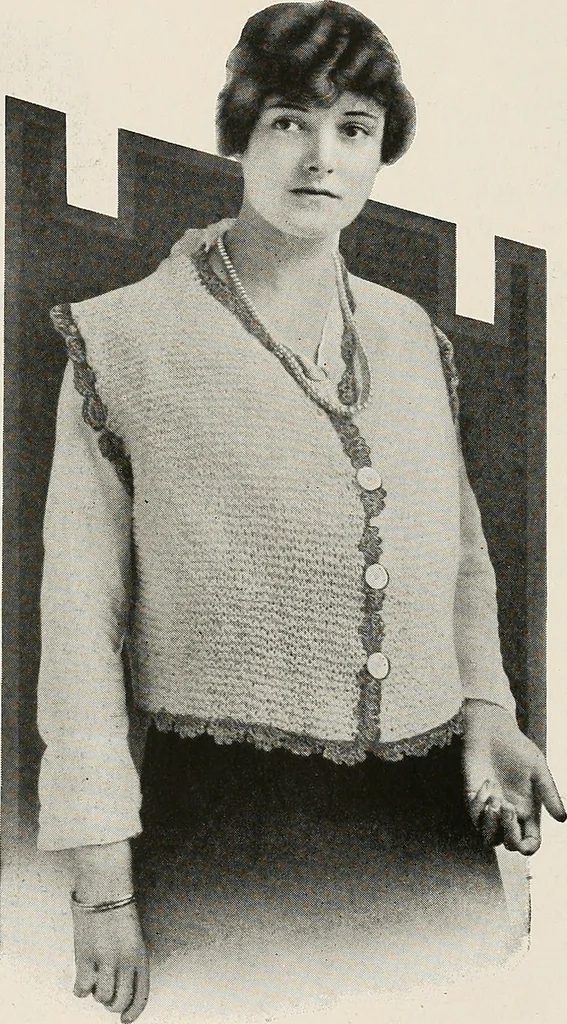An illustration from The Columbia book of yarns : containing a manual of knitting and crocheting, 1916, leaf 177