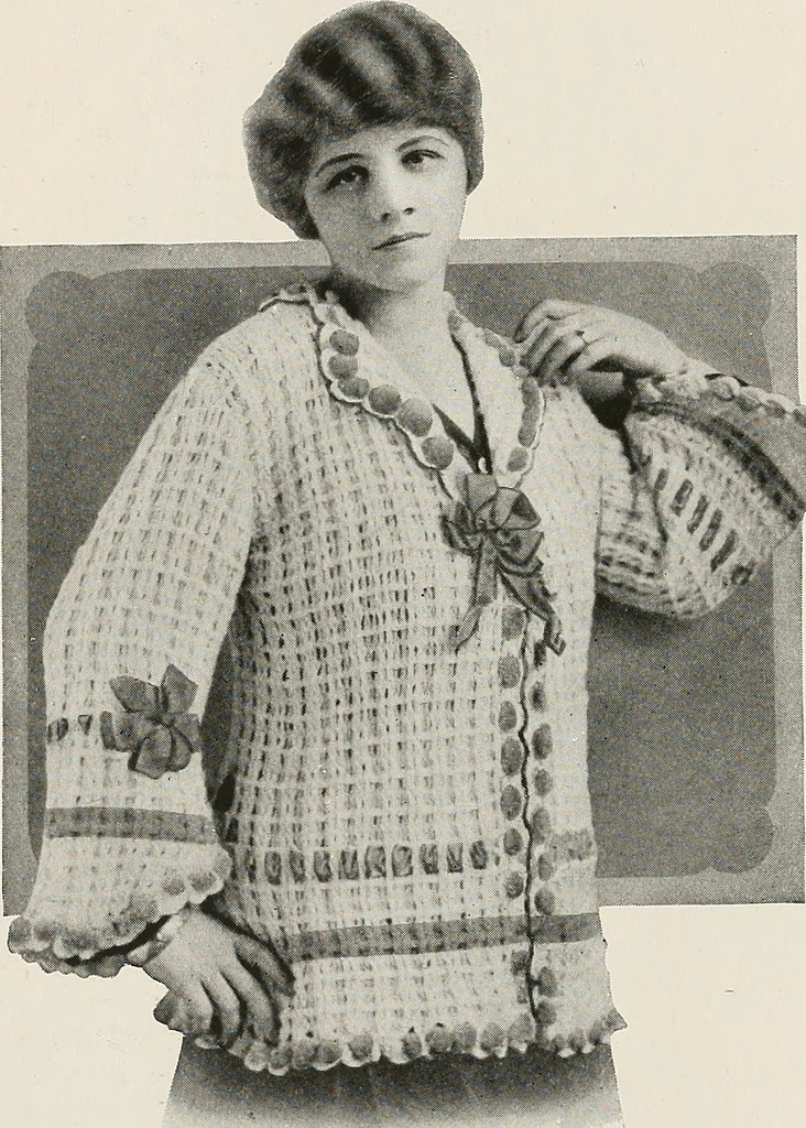 An illustration from The Columbia book of yarns : containing a manual of knitting and crocheting, 1916, leaf 183
