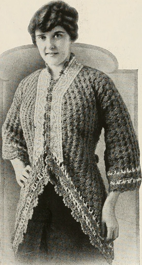 An illustration from The Columbia book of yarns : containing a manual of knitting and crocheting, 1916, leaf 185