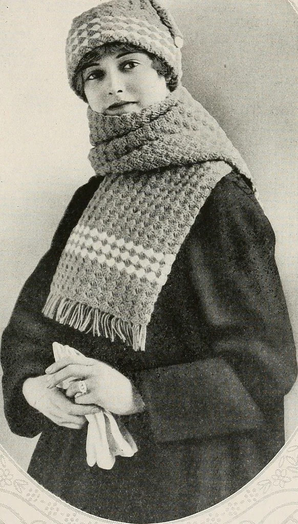 An illustration from The Columbia book of yarns : containing a manual of knitting and crocheting, 1916, leaf 196