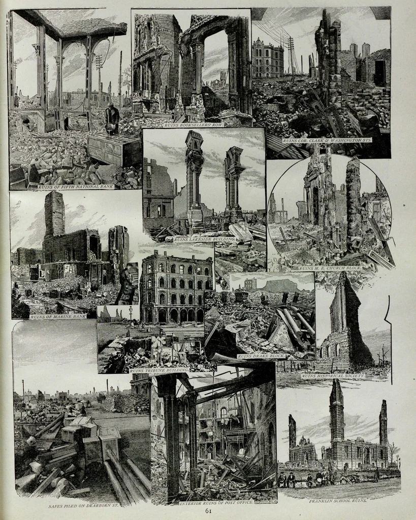An illustration from The Columbian World's Fair atlas : containing complete illustrations of the World's Fair grounds and buildings, general illustrations of the public buildings, parks, monuments, street scenes, etc. of Chicago, and maps of every state and territory of the United States and Canada, and general maps of the world, 1893, leaf 61