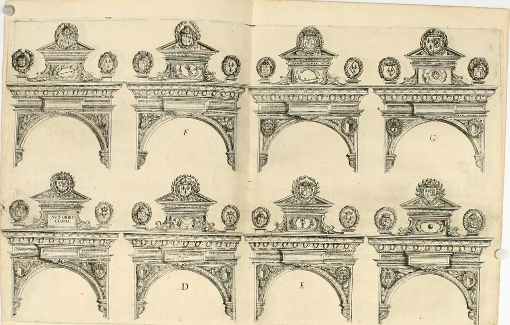 An illustration from Combat d'honneur concerte par les IIII. elemens sur l'heureuse entrée de Madame la duchesse de La Valette en la ville de Metz : ensemble la resiouyssance publicq. concertee par les habitans de la ville, et du pays sur le mesme sujet, 1627, leaf 149