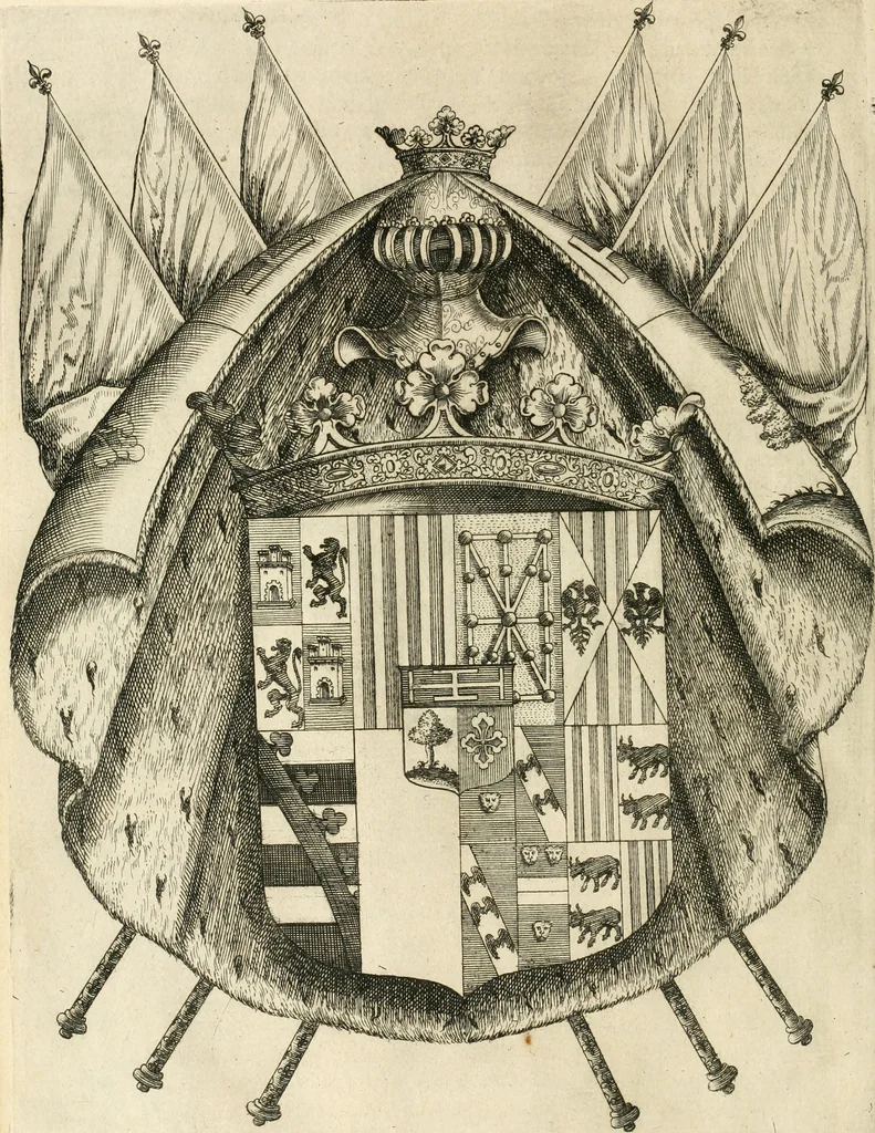 An illustration from Combat d'honneur concerte par les IIII. elemens sur l'heureuse entrée de Madame la duchesse de La Valette en la ville de Metz : ensemble la resiouyssance publicq. concertee par les habitans de la ville, et du pays sur le mesme sujet, 1627, leaf 17