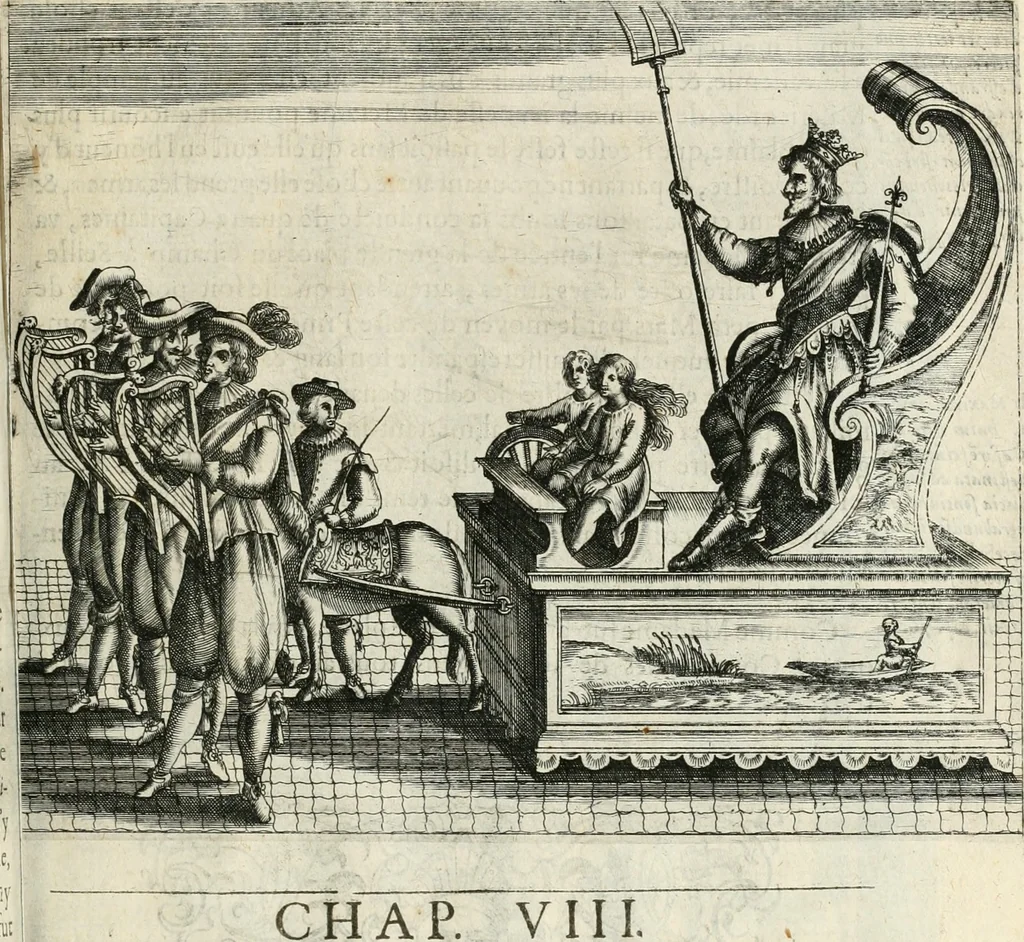 An illustration from Combat d'honneur concerte par les IIII. elemens sur l'heureuse entrée de Madame la duchesse de La Valette en la ville de Metz : ensemble la resiouyssance publicq. concertee par les habitans de la ville, et du pays sur le mesme sujet, 1627, leaf 62