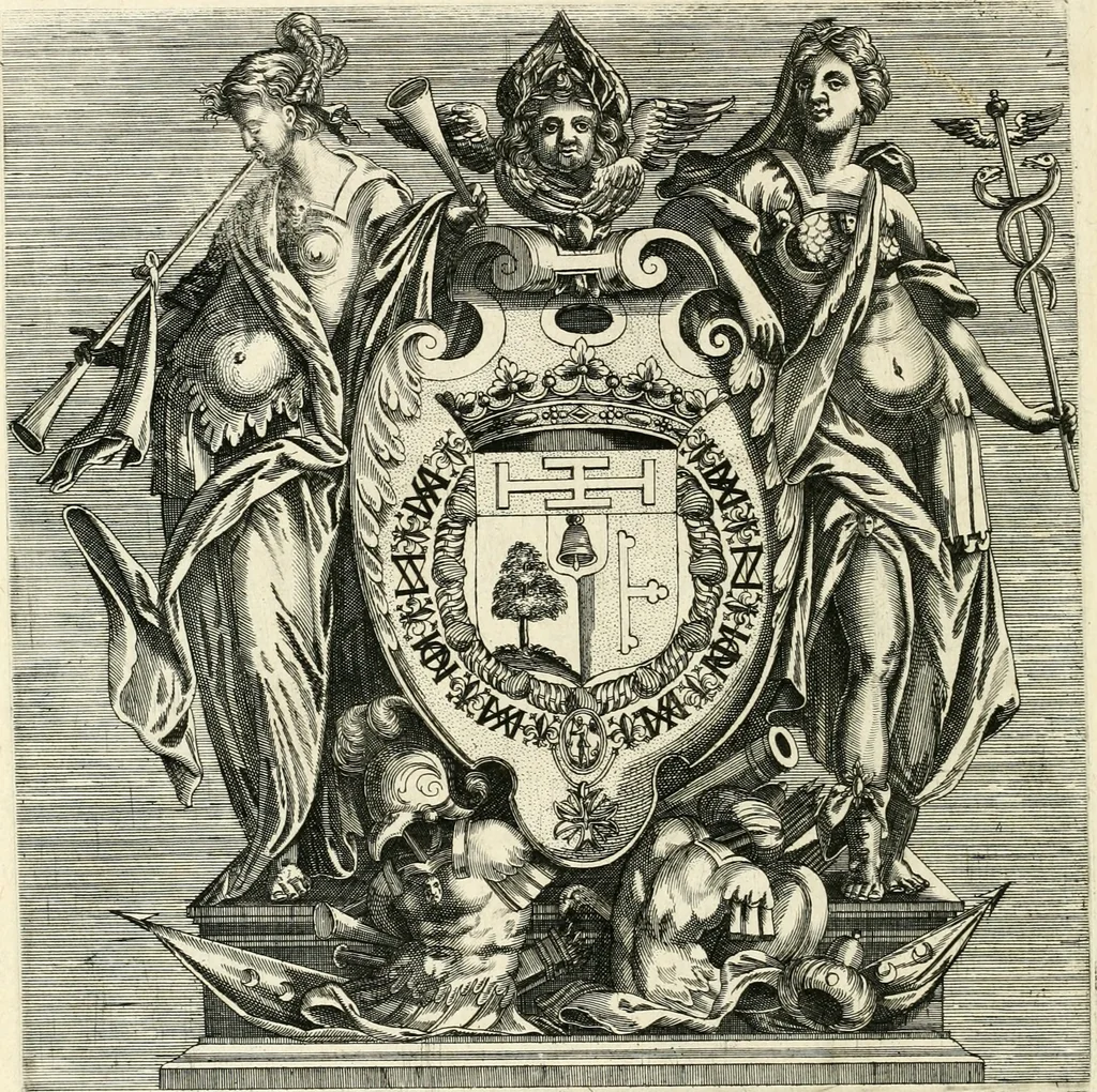 An illustration from Combat d'honneur concerte par les IIII. elemens sur l'heureuse entrée de Madame la duchesse de La Valette en la ville de Metz : ensemble la resiouyssance publicq. concertee par les habitans de la ville, et du pays sur le mesme sujet, 1627, leaf 7